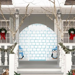 4 Pcs Winter Igloo Door Decorations Penguins Door Backdrop Classroom Decor Ph…