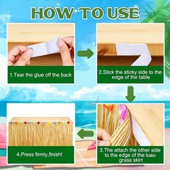 Luau Party Decorations, Grass Table Skirt for Tropical Hawaiian Party Decorat…