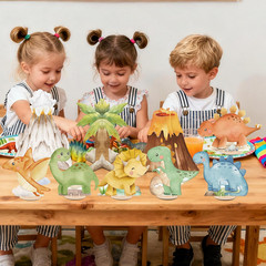 9 PCS Watercolor Dinosaur Centerpieces Table Decorations, Dino Birthday Party Su