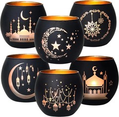 Ramadan Table Decor, Ramadan Mubarak Decoration, Glass Votive Tealight Candle Ho
