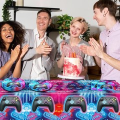 41pc Video Game Party Decorations Tableware Supplies Set Includes Partyware