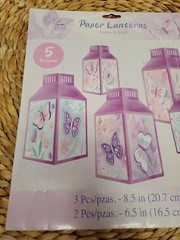 Butterfly Flutter Paper Lantern Set 5 Per Pack 3 10″ and 2 7.25″ Decoration