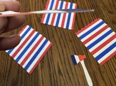 VTG 50s Patriotic Red White Blue Axe Cutout 4th of July Party Napkins, 5 Pieces