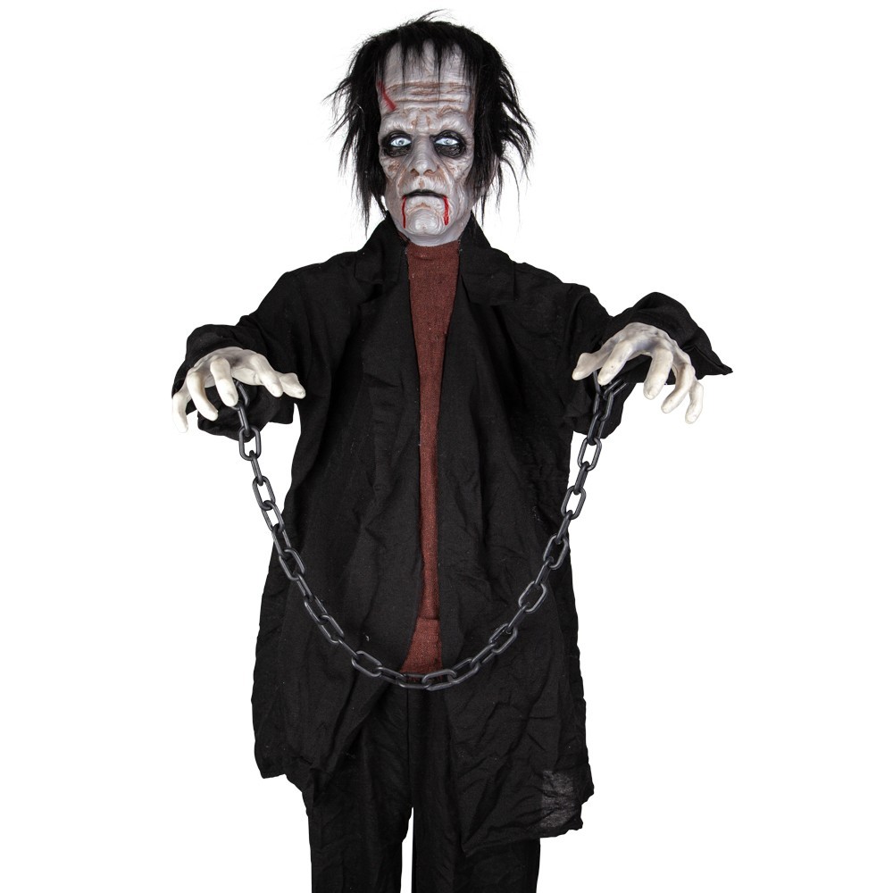 ANIMATED FRANKIE MONSTER PROP Halloween Decoration Party 6ft Scary Sound Horror