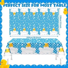3 Pcs Plastic Yellow Duck Tablecloth Disposable Cute Bubble Rubber Blue Duck