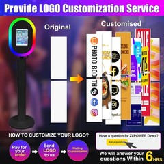 Oval RGB Ring Light iPad Photo Booth Selfie Kiosk Selfie Station Stand for Party