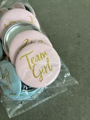 20pc Team Boy & Team Girl Gender Reveal Pins | New W/ Fast Shipping!