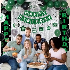 Green Birthday Decorations for Men & Boys – Black & Green Party Supplies, Bday B