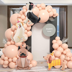 4PCS Pet Dog Foil Balloons 4D Standing Cute Puppy Balloons Self Standing Animal