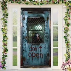 72×35″ Halloween Door Banner Scary Ghost Hospital Party Photo Backdrop