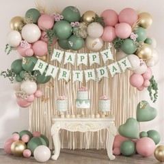 Pink and Sage Green Birthday Decorations with Light Pink Sage Green Sand Whit…