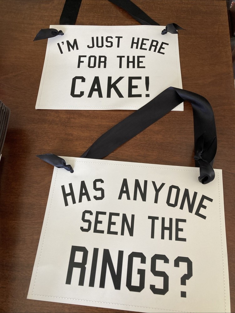 2 Ring Bearer Wedding Signs (Set of 2) ~ EUC