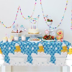 3 Pcs Plastic Yellow Duck Tablecloth Disposable Cute Bubble Rubber Blue Duck