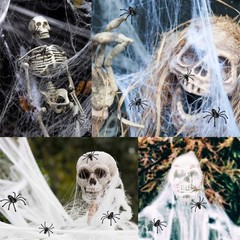 40G Polyester White Spiders Web Cotton For Halloween Party And Decoration Props