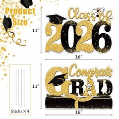 Graduation Decorations 2026, Large Size Graduation Yard Signs Class of 2026,