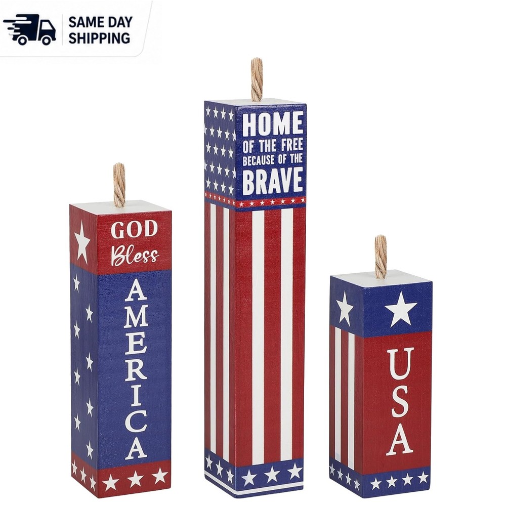 Extra Large 3-Piece Wooden Firecracker Set – Perfect for Patriotic Celebrations