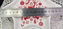 Alex Liddy Bone China Star Shaped Christmas Serving Plate Red And White