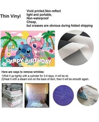 Lilo & Stitch Birthday Party Decoration, 4.9×3.2ft Happy Birthday Backdrop