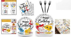 Guitar-Themed 96Pc Party Kit: Plates, Napkins & Forks for Musical Celebrations