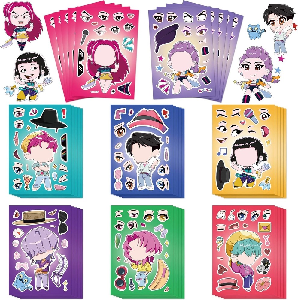Kpop Demon Hunters Birthday Decorations – 40 Sheets 5.8”x4.4” DIY Make (K40)