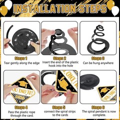 Graduation Decorations 2026 Black and Gold Class of 2026 Banner Congrats Grad B.