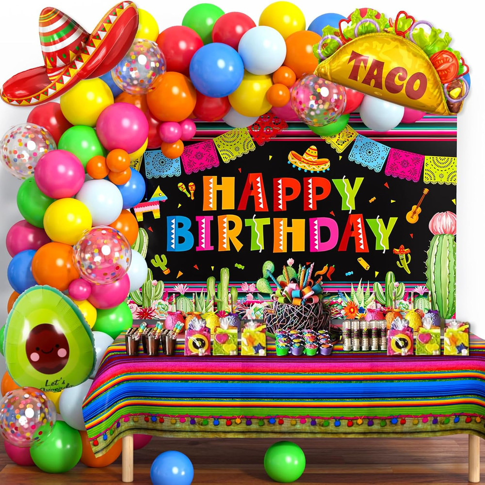 Mexican Fiesta Party Decorations Cinco De Mayo Birthday Decor, Fiesta Balloon Ar