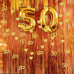 200Pcs 50Th Anniversary Decorations, 50Th Wedding Anniversarys Decorations, Gold