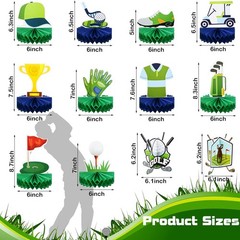 12Pcs Golf Honeycomb Centerpieces Birthday Shower Table Sports Party Decorations