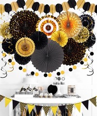 35PCS Party Decorations Fan Hanging Set – ,Graduation,Baby Shower,Wedding,Ret…