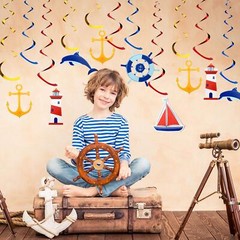 20 Pieces Nautical Hanging Swirl Cruise Ship Anchor Nautical Sailor Theme Par…
