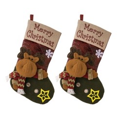 Candy Bag Christmas Socks Hanging Pendant Decorations 2024 New Year Gift Pouch
