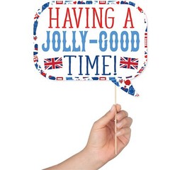 British Photo Booth Props – 41-pc Photobooth Kit with 8 x 10-Inch Sign 60 Adh…