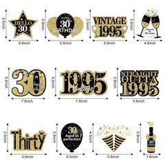 Turypaty 30th Birthday Decorations Hanging Swirls for Men Women Black Gold Vi…