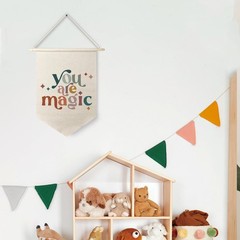 You Are Magic Canvas Hanging Pennant Flag Banner,Inspirational Hanging Wall C…
