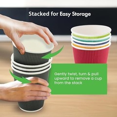 Restaurantware 500-Ct Disposable Red 4-Oz Hot Beverage Cups Ripple Wall Design