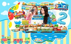 Train Birthday Decoration Kit Chugga Chugga Two Two Party Tableware Supplies Set