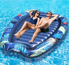 2026 Luxury 2 Person Inflatable Tanning Pool Lounger Float, 90 x 67 Inch Extr…