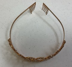 GOLD RHINESTONE 90TH BIRTHDAY TIARA, FREE SHIPPING