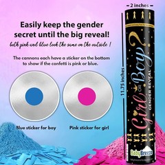 Biodegradable Gender Reveal Confetti Poppers – 4 Pack