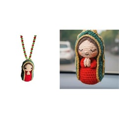 Virgin Mary Car Charm Handmade Religious Decoration for Vehicle For Dashboard