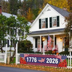 America 250th Anniversary Fence Banner Patriotic 4th of July Outdoor Decor