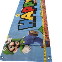 Super Mario & Luigi HAPPY BIRTHDAY Outdoor or Indoor Banner 118 in. x 20 in.