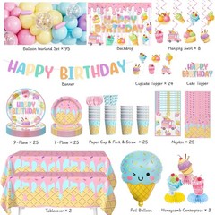 Ice Cream Birthday Party Decorations Set