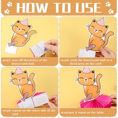 16 Pcs Cat Theme Birthday Party Decorations Party Supplies Kit, Includes Cat Par