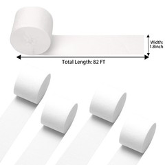 GCB Wedding Party Decorations 4 Rolls 328ft White Crepe Paper Streamers for W…