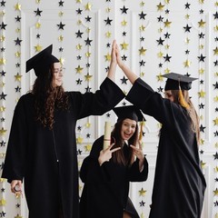 156ft Graduation Party Decorations Star Garland Black Gold Hanging Paper Twin…