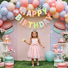 Happy Birthday Banner – 9Ft Pre-Strung Happy Birthday Sign for Women, Men, Girls