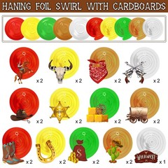 Funrous 55 Pcs West Cowboy Themed Party Decoration Wild Western Brown, Gray