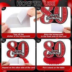 Red And Black 80th Birthday Decorations For Men Women 32 Inch Number Balloons