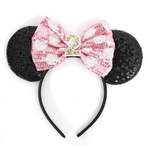 Mouse Ears Birthday Headband – 2nd Birthday Party Pink Headband